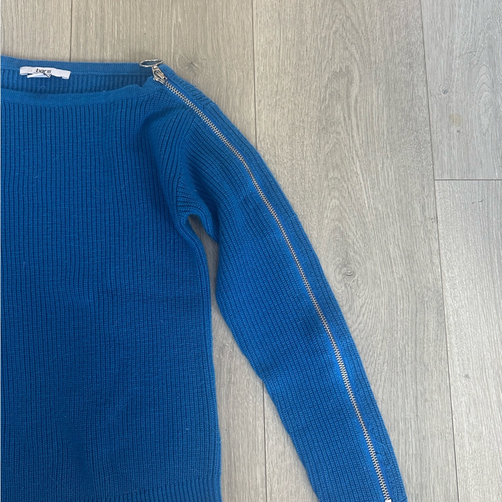 Bar III Blue Sweater with Zipper Detail - Picture 2 of 4
